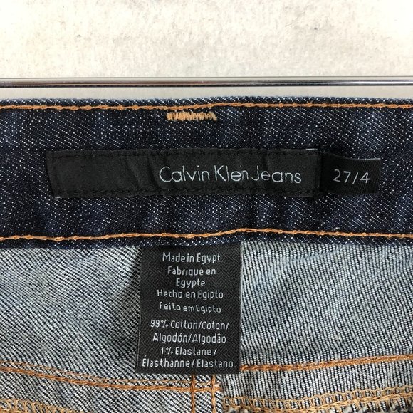 Calvin Klein Women's Size 27/4 Dark Wash Blue Denim Mini Bootcut Jeans - Picture 7 of 9